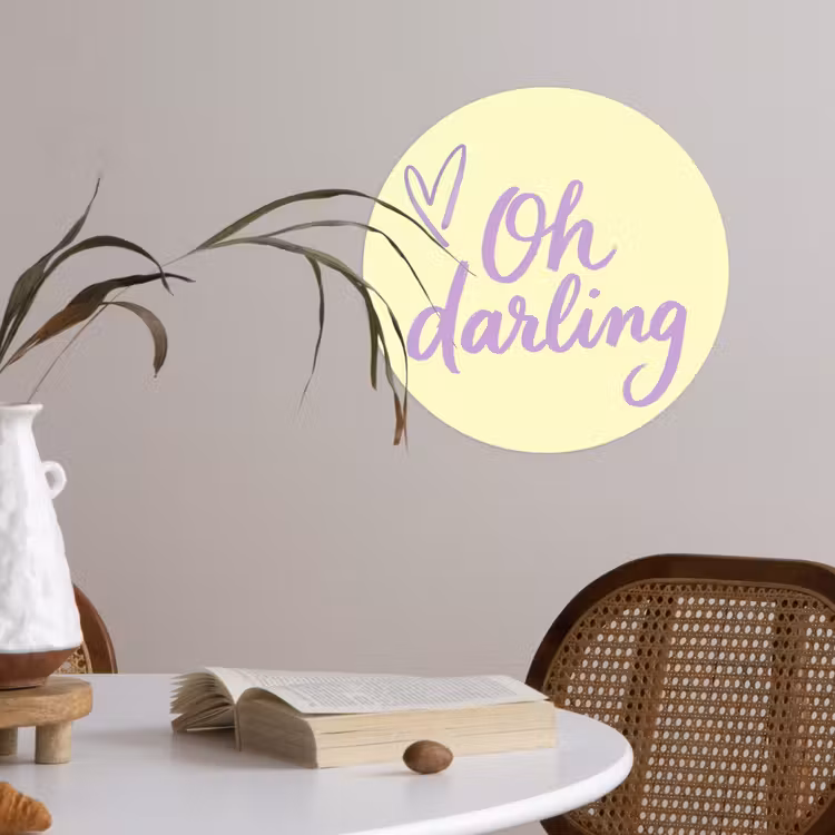 Behangcirkel - Oh darling - Geel - Hart — 4