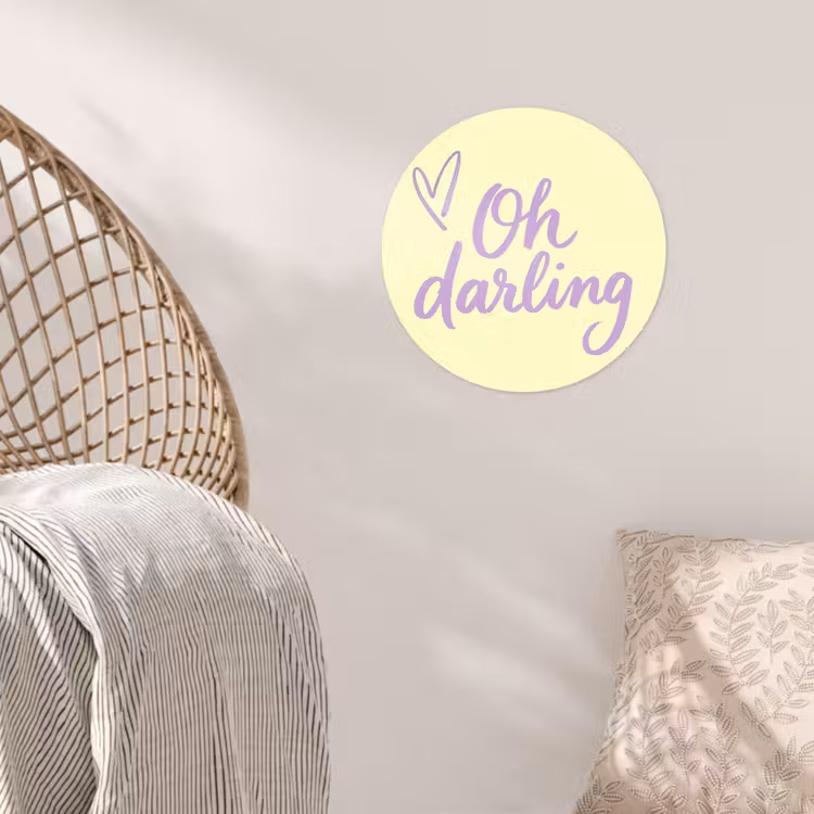 Behangcirkel - Oh darling - Geel - Hart — 5