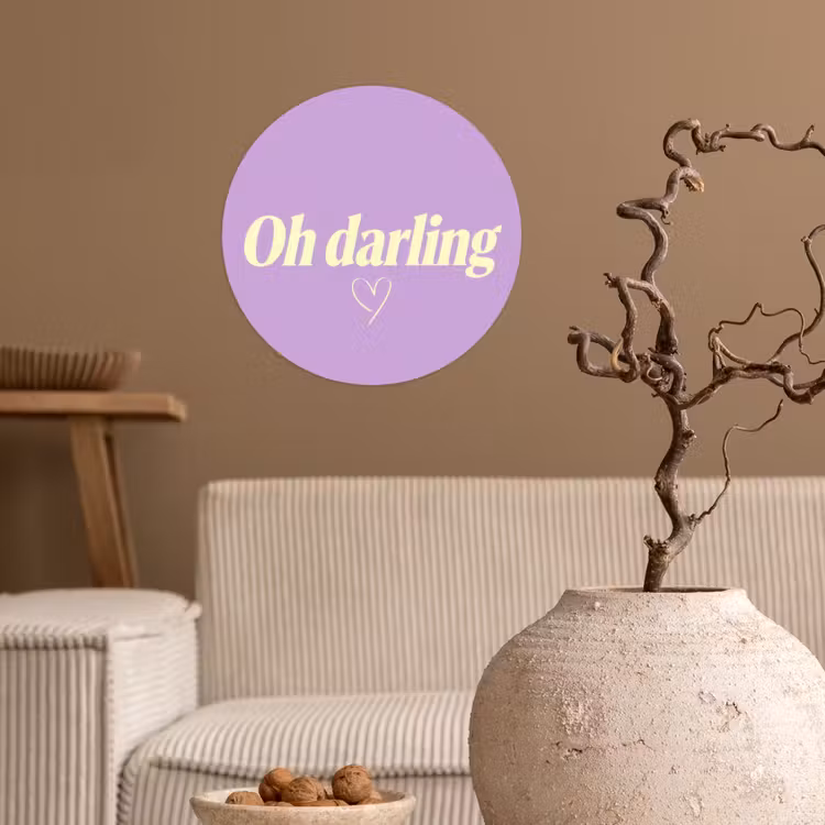 Behangcirkel - Oh darling - Hart - Paars — 2