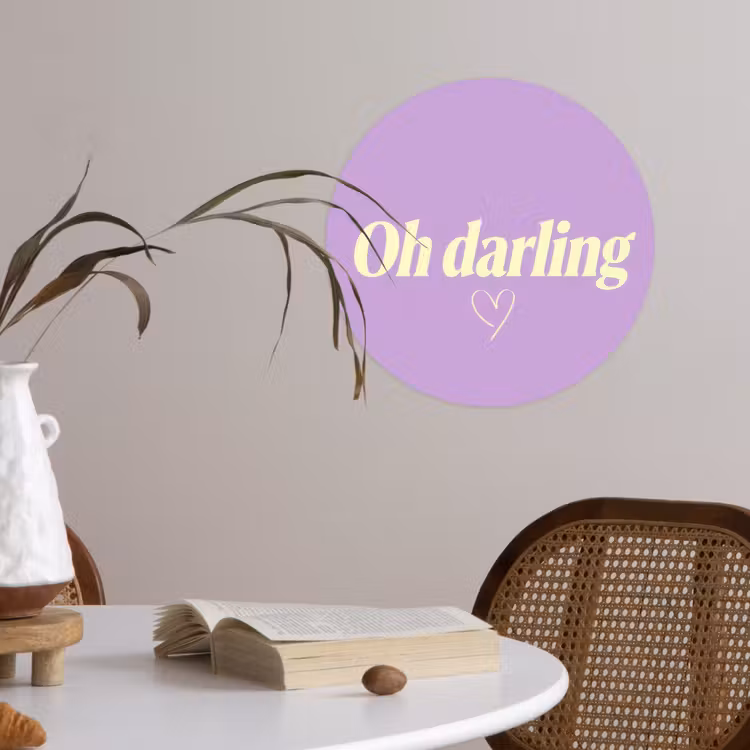 Behangcirkel - Oh darling - Hart - Paars — 4