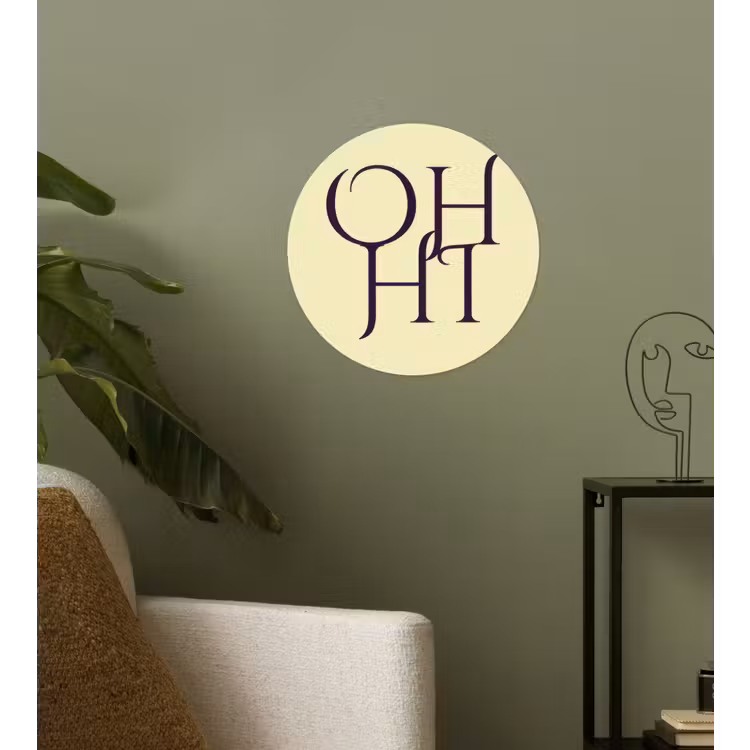 Behangcirkel - Oh hi - Geel - Monogram — 3