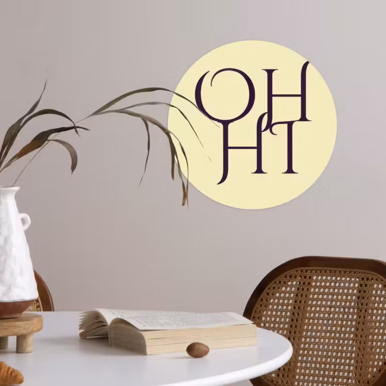 Behangcirkel - Oh hi - Geel - Monogram — 4