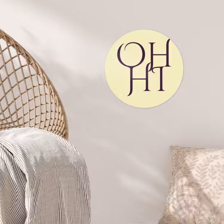 Behangcirkel - Oh hi - Geel - Monogram — 5