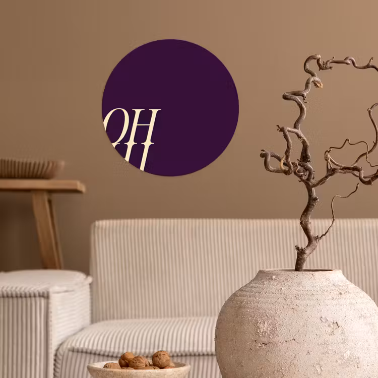 Behangcirkel - Oh hi - Paars - Cursief — 2