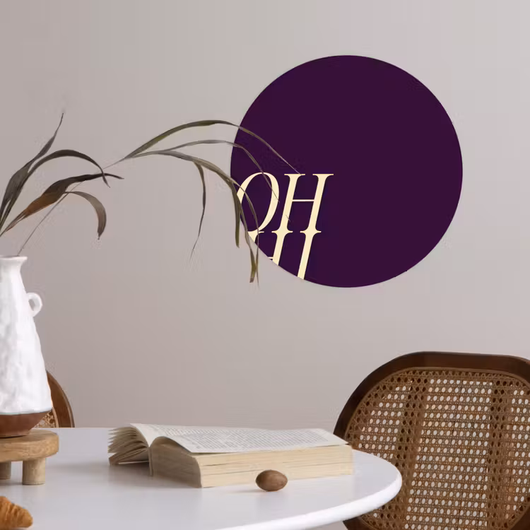 Behangcirkel - Oh hi - Paars - Cursief — 4