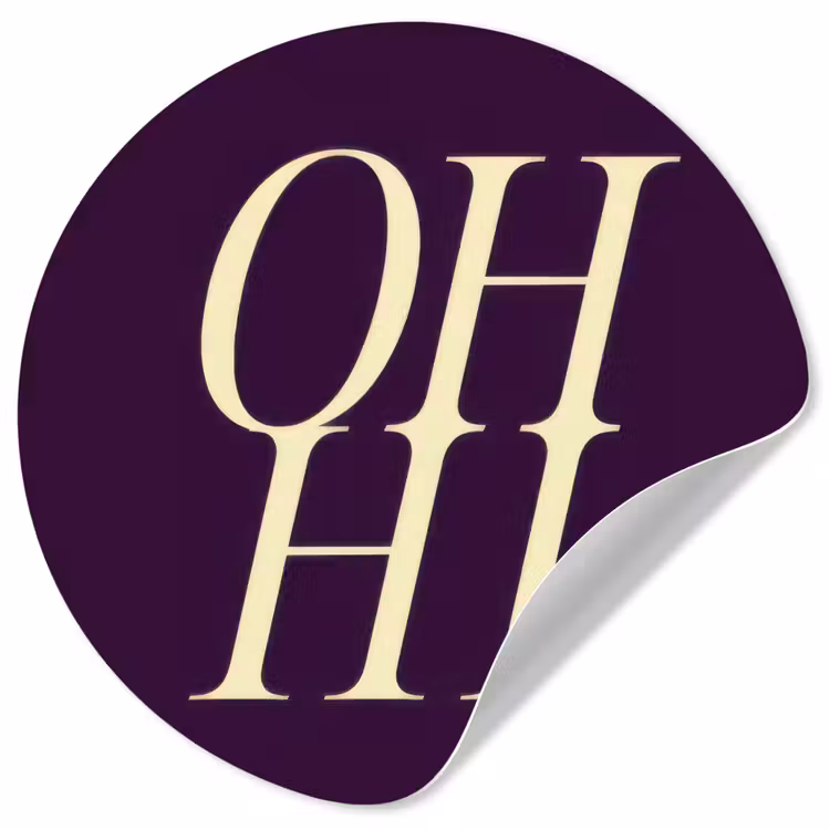 Behangcirkel - Oh hi - Paars - Minimalistisch — 1