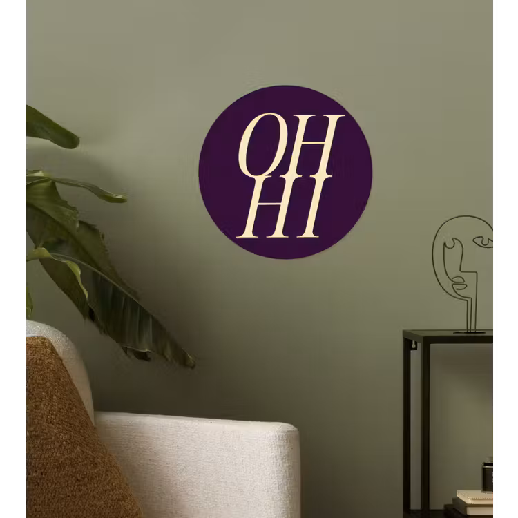 Behangcirkel - Oh hi - Paars - Minimalistisch — 3