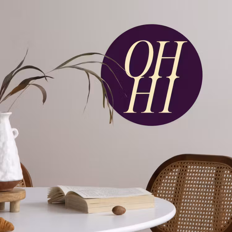 Behangcirkel - Oh hi - Paars - Minimalistisch — 4