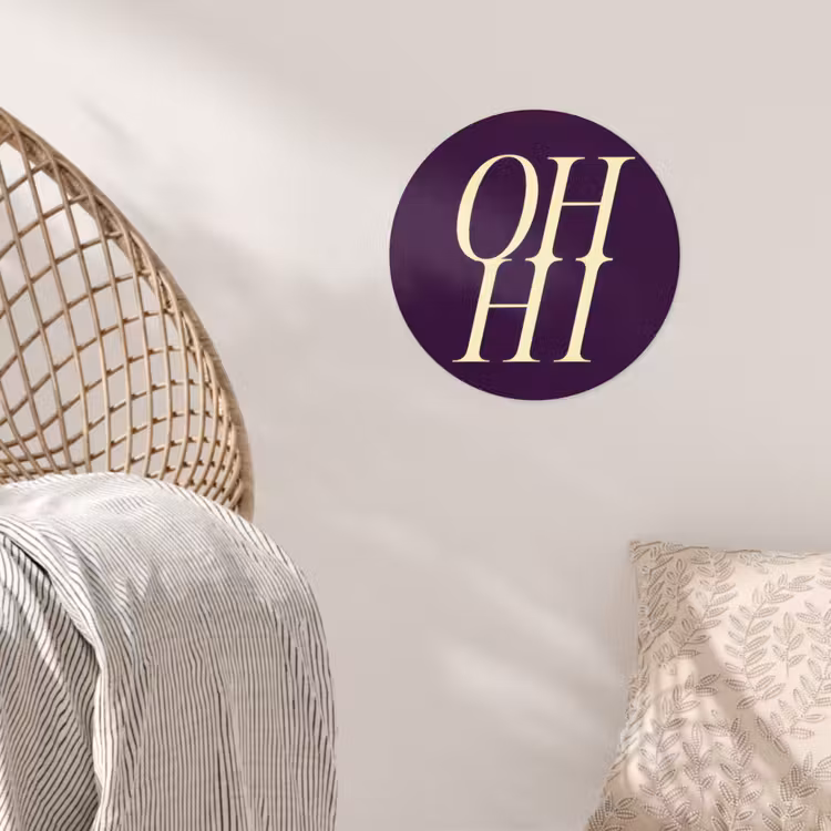 Behangcirkel - Oh hi - Paars - Minimalistisch — 5