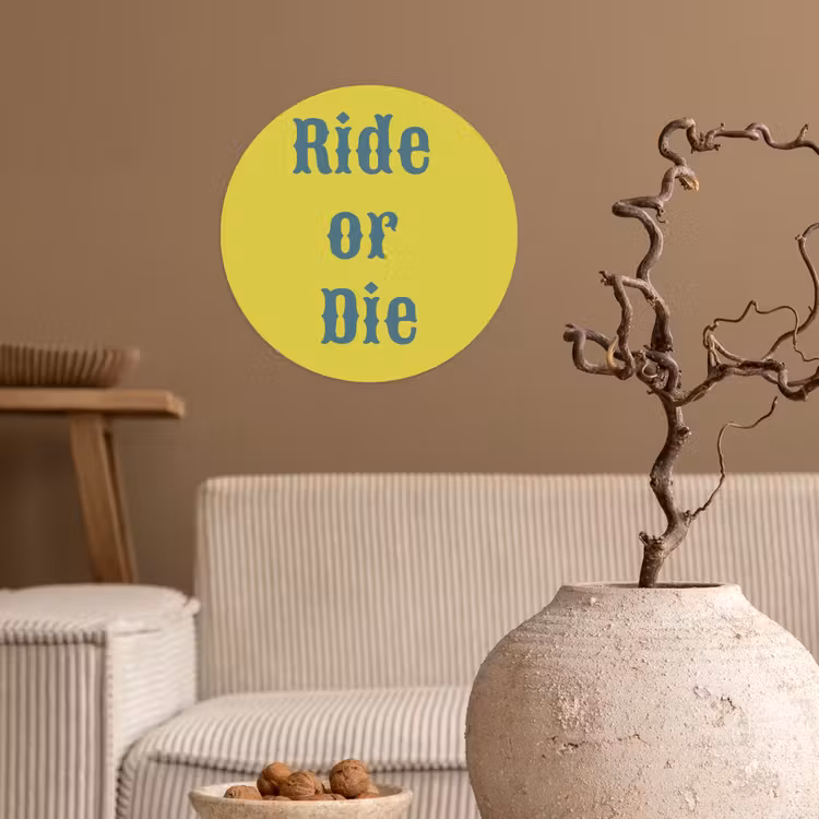 Behangcirkel - Ride or die - Geel - Blauw — 2