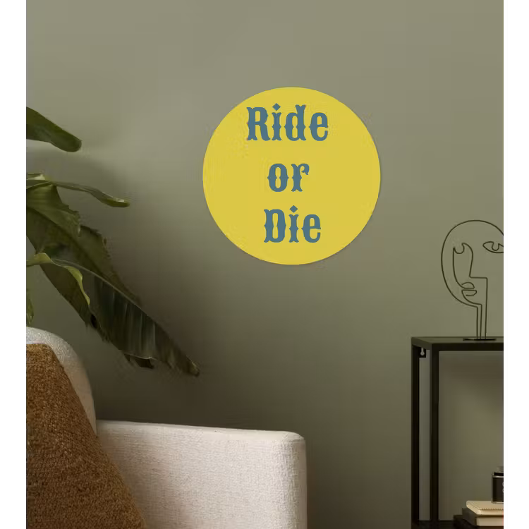 Behangcirkel - Ride or die - Geel - Blauw — 3