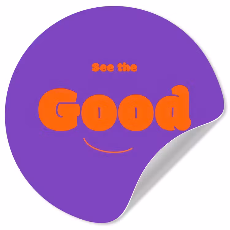 Behangcirkel - See the good - Oranje - Paars - Smiley — 1