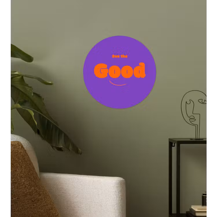 Behangcirkel - See the good - Oranje - Paars - Smiley — 3