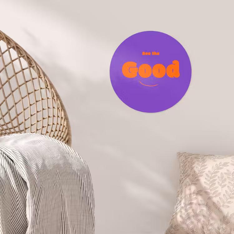 Behangcirkel - See the good - Oranje - Paars - Smiley — 5