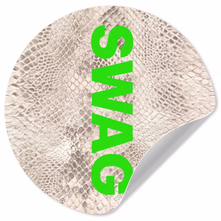 Behangcirkel - Slangenprint - SWAG - Neon - Groen — 1