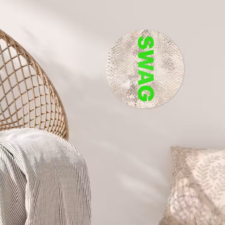 Behangcirkel - Slangenprint - SWAG - Neon - Groen — 5