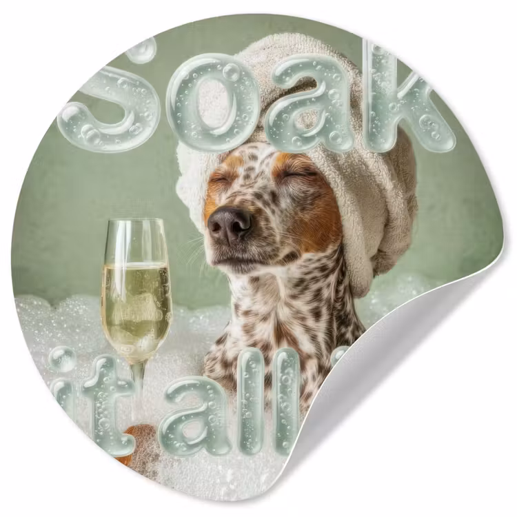 Behangcirkel - Soak it all in - Hond - Bad — 1
