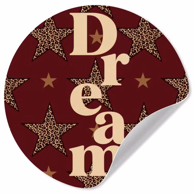 Behangcirkel - Sterren - Luipaardprint - Dream - Bordeaux — 1