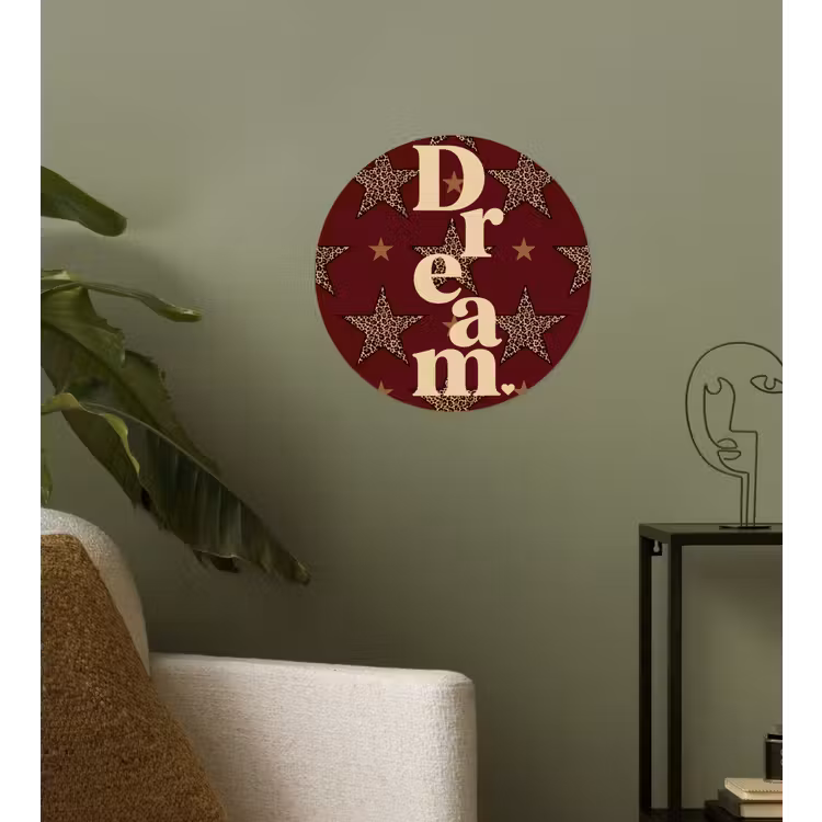 Behangcirkel - Sterren - Luipaardprint - Dream - Bordeaux — 3