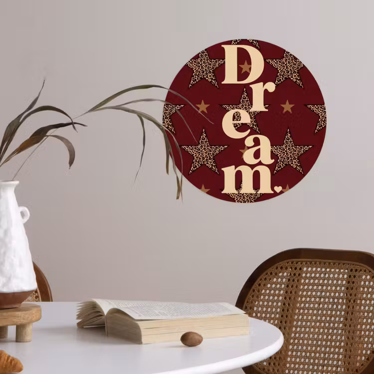 Behangcirkel - Sterren - Luipaardprint - Dream - Bordeaux — 4