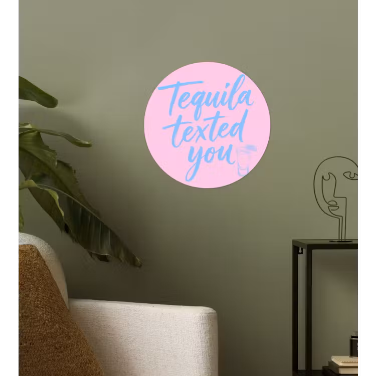 Behangcirkel - Tequila texted you - Roze - Blauw — 3