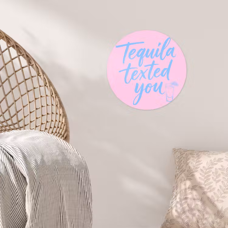 Behangcirkel - Tequila texted you - Roze - Blauw — 5
