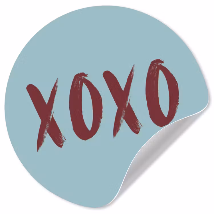 Behangcirkel - XOXO - Blauw - Rood — 1