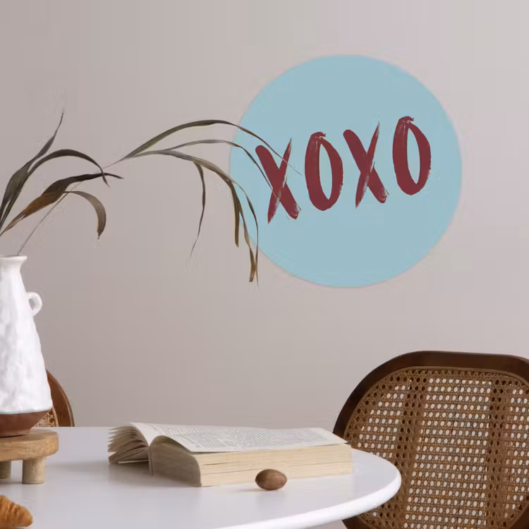 Behangcirkel - XOXO - Blauw - Rood — 4