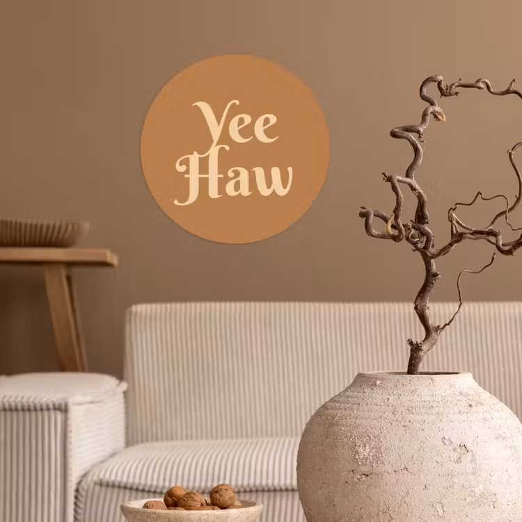 Behangcirkel - Yee haw - Bruin - Minimalistisch — 2