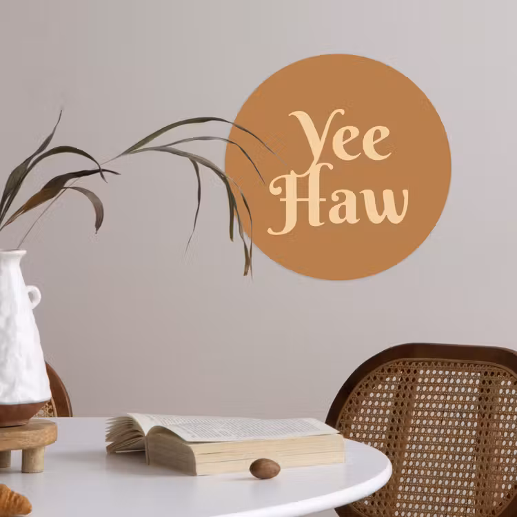 Behangcirkel - Yee haw - Bruin - Minimalistisch — 4