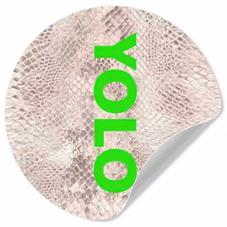 Behangcirkel - YOLO - Groen - Neon - Slangenprnt — 1