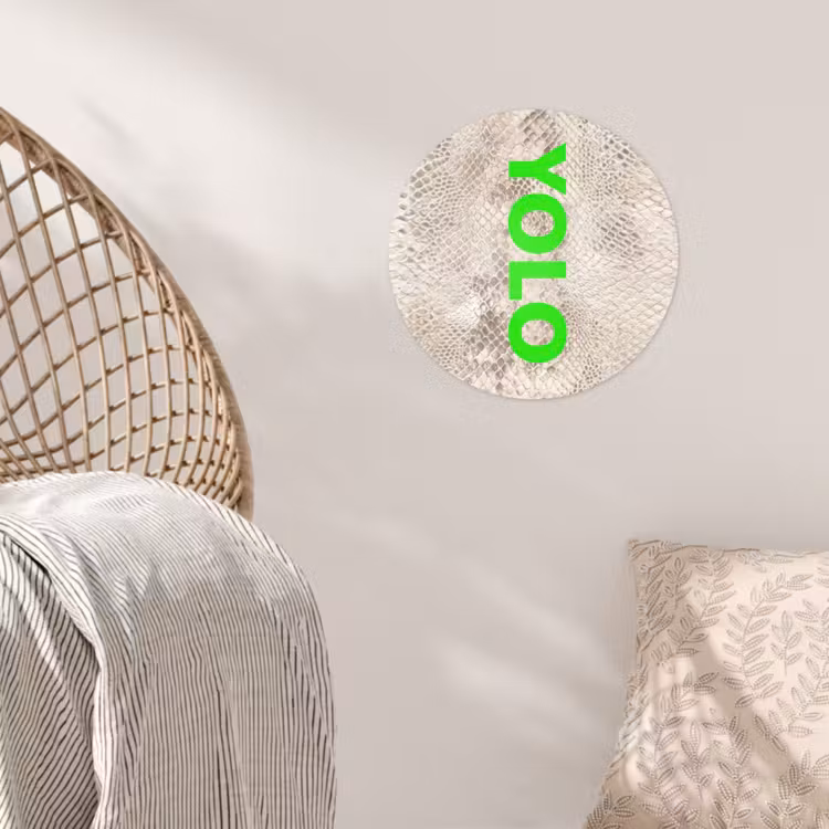 Behangcirkel - YOLO - Groen - Neon - Slangenprnt — 5