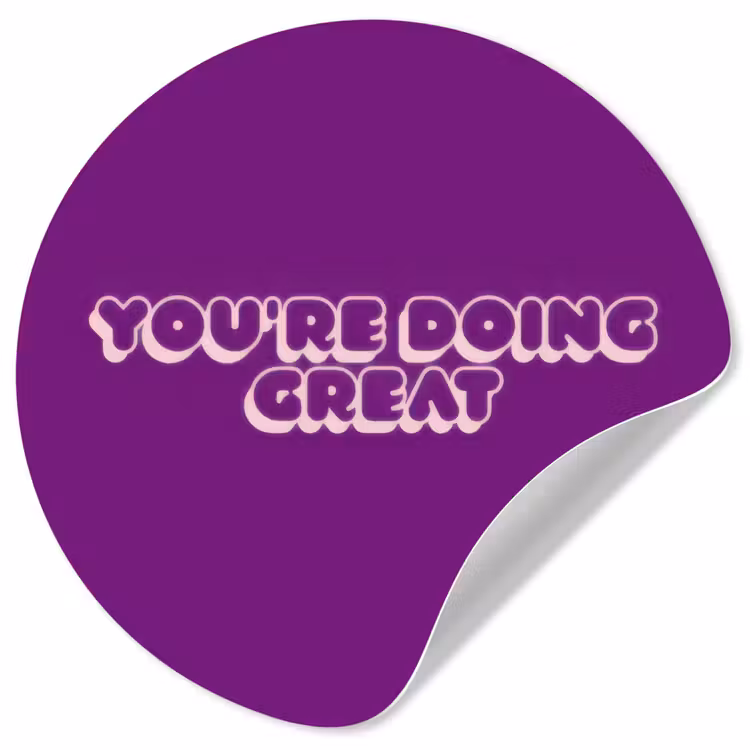 Behangcirkel - You're doing great - Paars - Bubble letters — 1