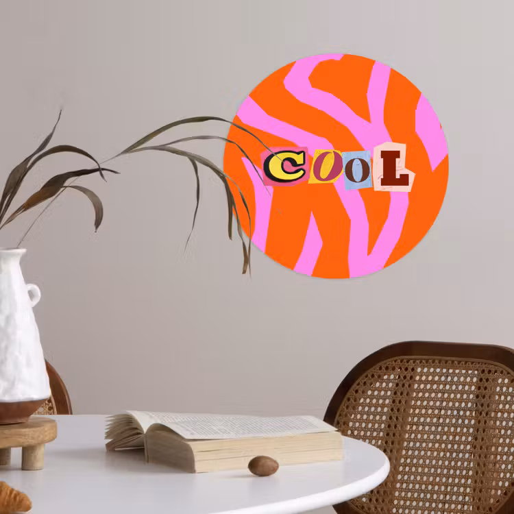 Behangcirkel - Zebraprint - Grafisch - COOL - Oranje — 4