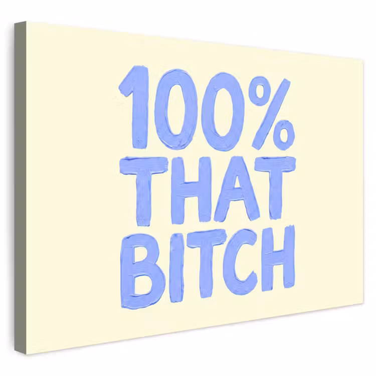 Buiten canvas - 100% that bitch - Blauw - Wit — 1