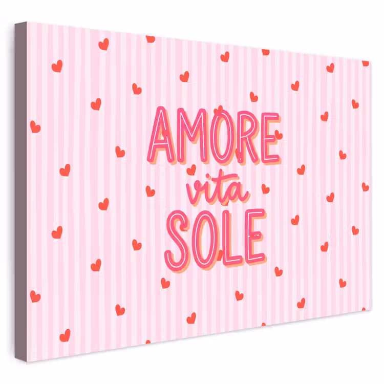 Buiten canvas - Amore vita sole - Roze - Hartjes — 1