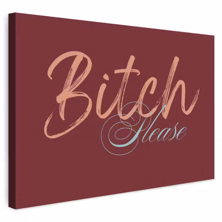 Buiten canvas - Bitch please - Rood - Blauw — 1