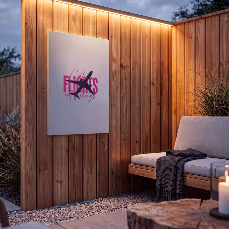 Buiten canvas - Catch flights not feelings - Vliegtuig - Roze — 4