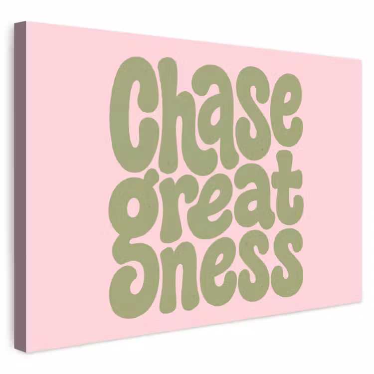 Buiten canvas - Chase greatness - Groen - Roze - Retro — 1