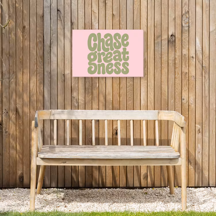 Buiten canvas - Chase greatness - Groen - Roze - Retro — 3
