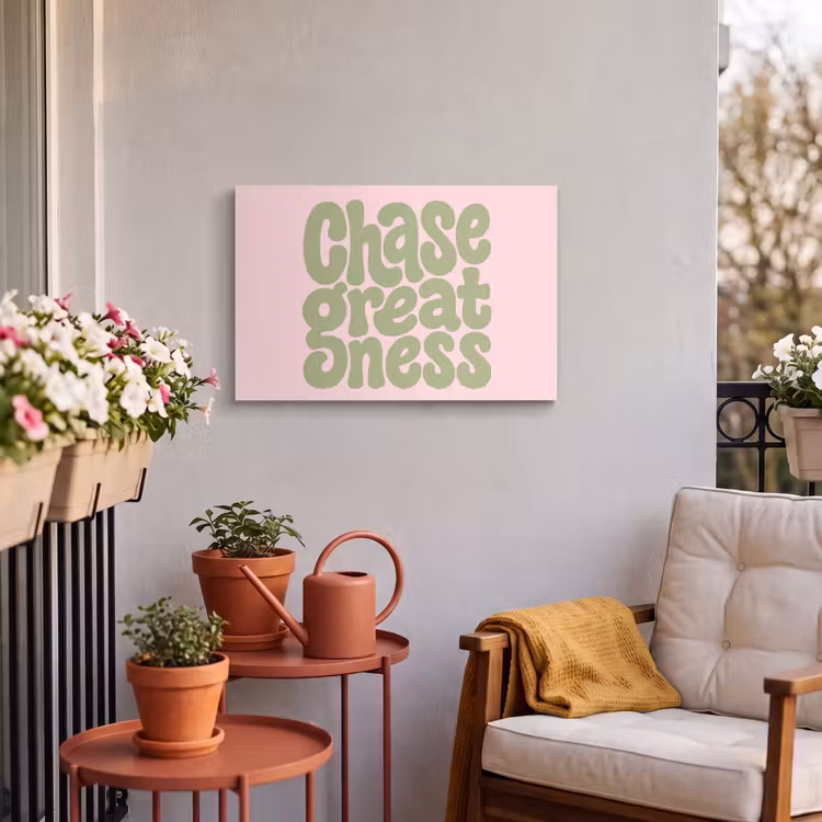 Buiten canvas - Chase greatness - Groen - Roze - Retro — 4