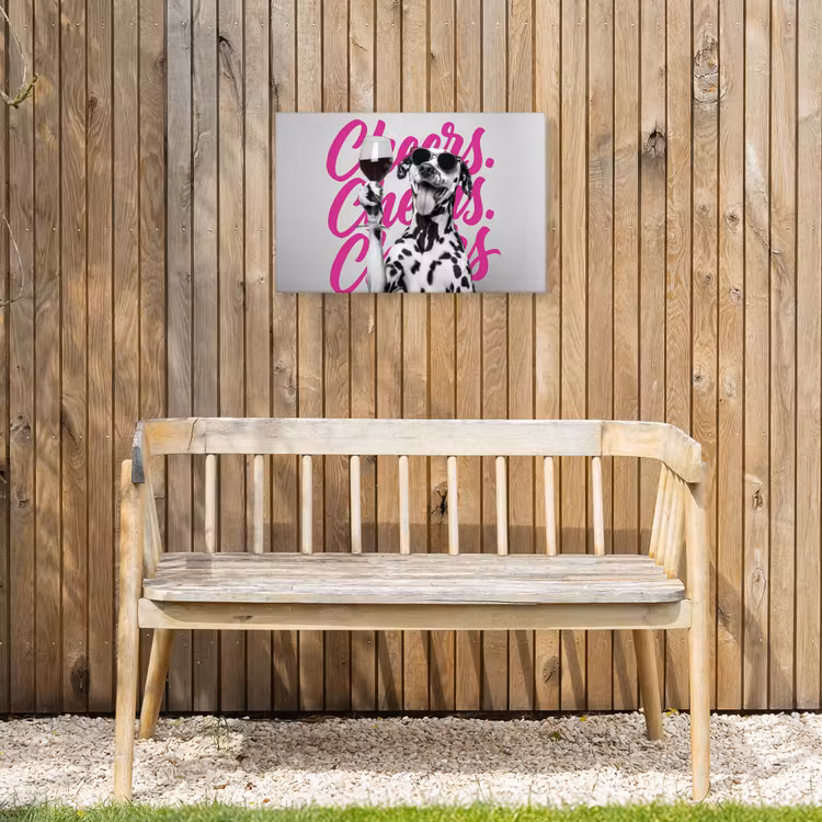 Buiten canvas - Cheers - Hond - Roze - Wijn — 3