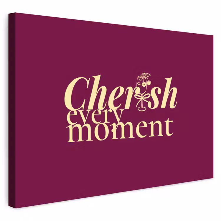 Buiten canvas - Cherish every moment - Cocktailglas - Bordeaux — 1