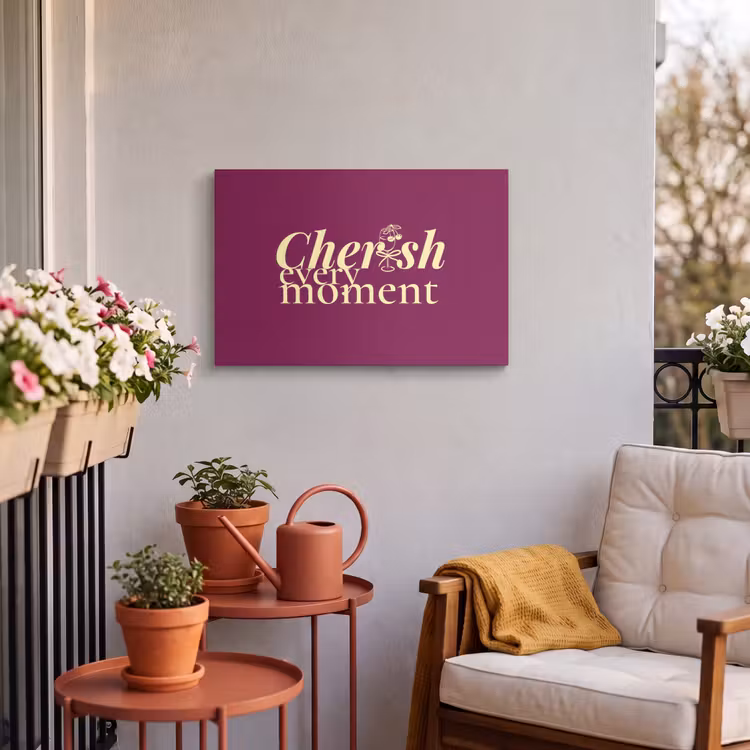 Buiten canvas - Cherish every moment - Cocktailglas - Bordeaux — 4