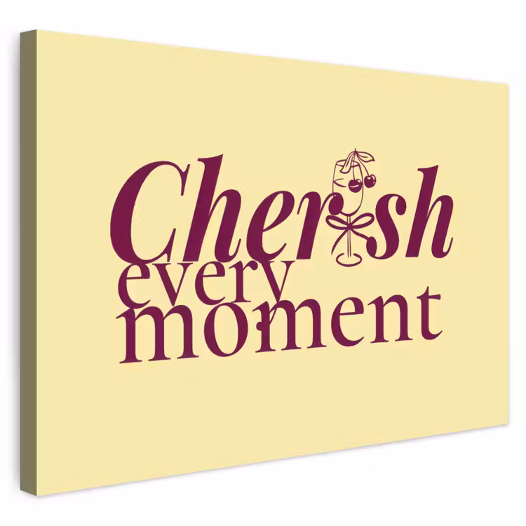 Buiten canvas - Cherish every moment - Cocktailglas - Geel — 1