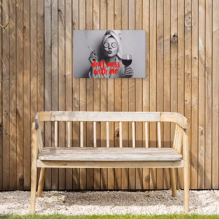 Buiten canvas - Don't mess with me - Wijn - Vrouw - Sigaret — 3