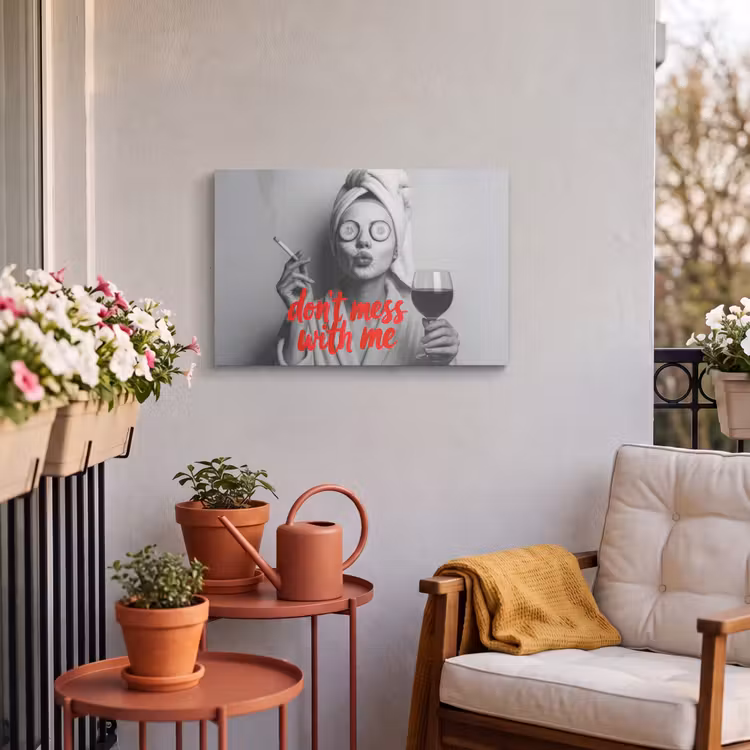 Buiten canvas - Don't mess with me - Wijn - Vrouw - Sigaret — 4