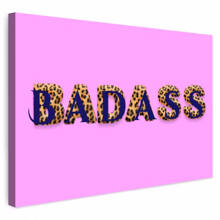 Buiten canvas - Felroze - Badass - Panterprint - Schaduw — 1
