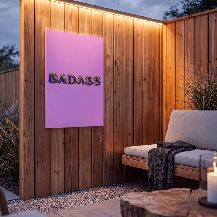 Buiten canvas - Felroze - Badass - Panterprint - Schaduw — 4
