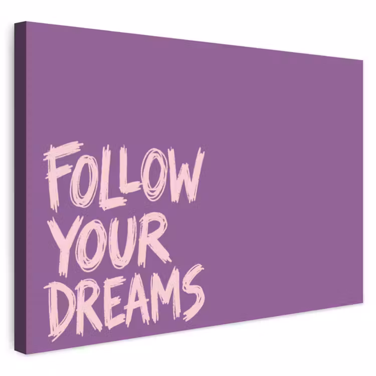 Buiten canvas - Follow your dreams - Paars - Penseeltextuur — 1